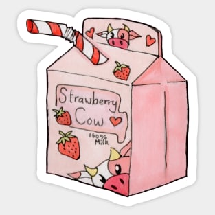 Strawberry cow Sticker